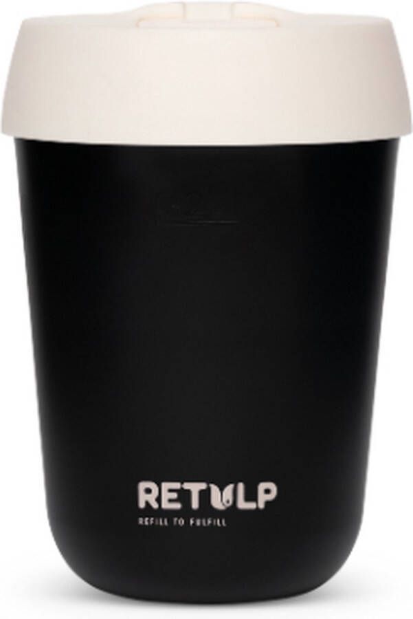 Retulp Travel Cup Koffiebeker to go 275 ml Black & Chalk White