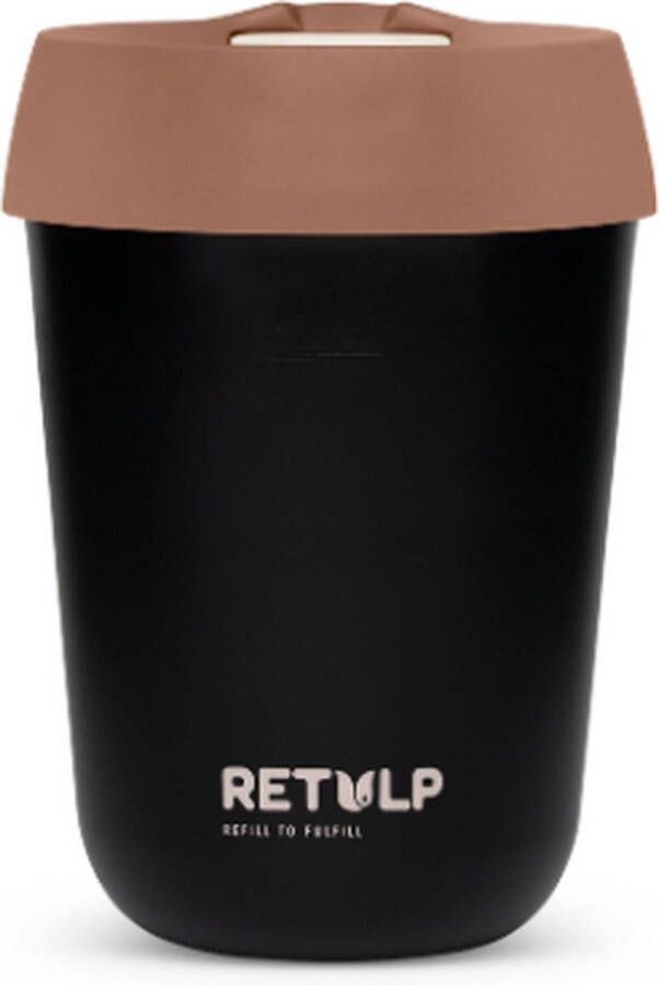 Retulp Travel Cup Koffiebeker to go 275 ml Black & Chocolate Brown