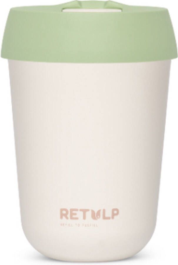 Retulp Travel Cup Koffiebeker to go 275 ml White & Green