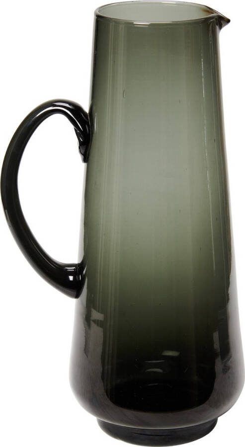 Return to Sender Karaf 1.7 liter antraciet grijs handgeblazen met handvat waterkan glazen karaf