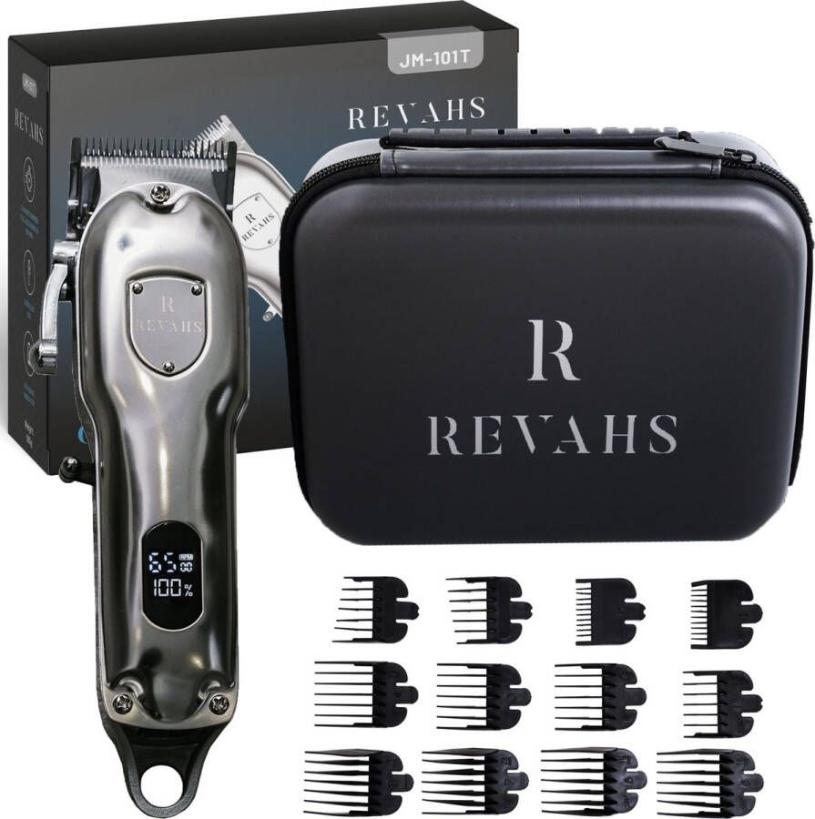 Revahs Draadloze Professionele Tondeuse Pro Set Baardtrimmer Hoofdhaar Travel Bag Snor Tondeuse Mannen Hair Clipper Haartrimmer Reistas 0.5-25 mm