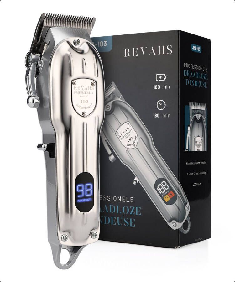 Revahs Clipper Two Professionele Tondeuse voor Mannen 6500 rpm Cheveux Haar Hoofdhaar Baardtrimmer Hair Clipper Haartondeuse Tondeuse Draadloos Mannen Tondeuses