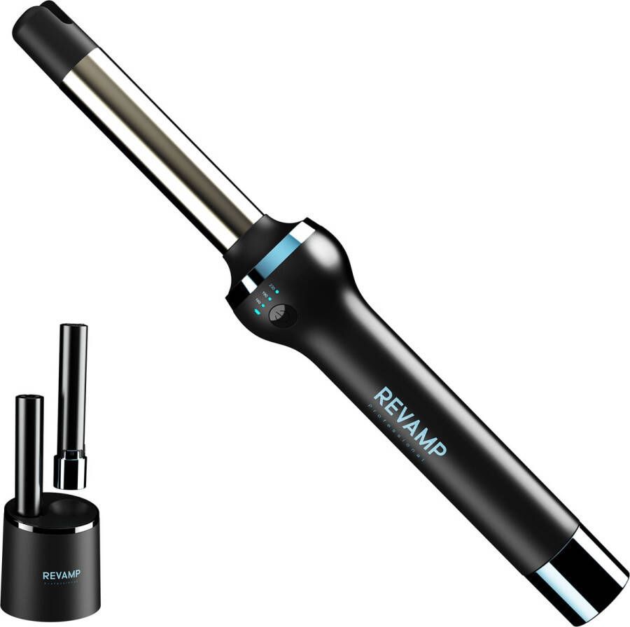 Revamp iGen Progloss Draadloze Krultang Keramisch Voor Elk Haartype 3 Warmte Standen inclusief hittebestendige handschoen Pluisvrij Resultaat