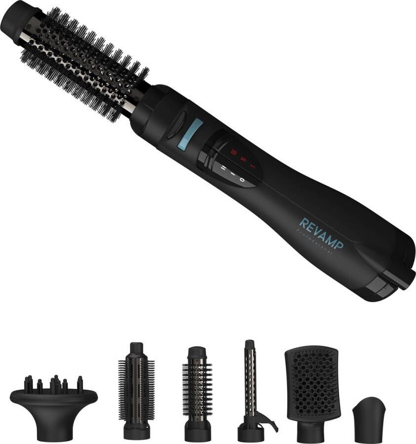 Revamp Progloss Airstyle 6 in 1 multistyler Föhnborstel inclusief 6 opzetstukken 19MM 32MM 38MM