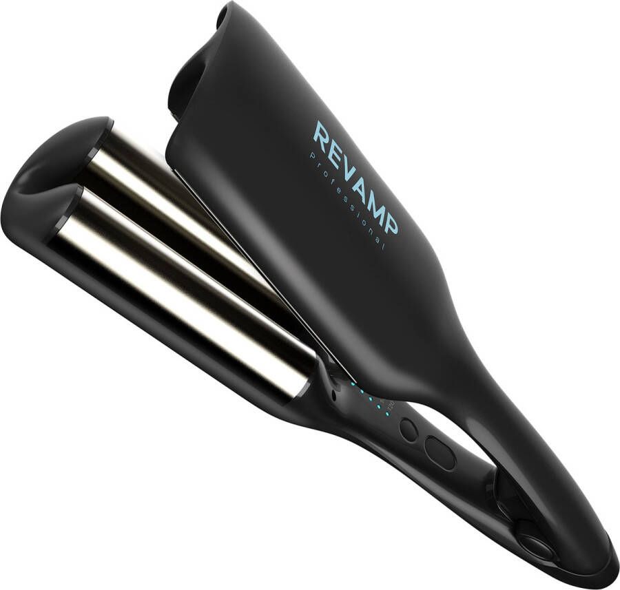 Revamp Progloss WV3000 2in1 Wafeltang Golvenkrultang Met Keratine Argan- En Kokosolie Beachwaves En Volume krultang