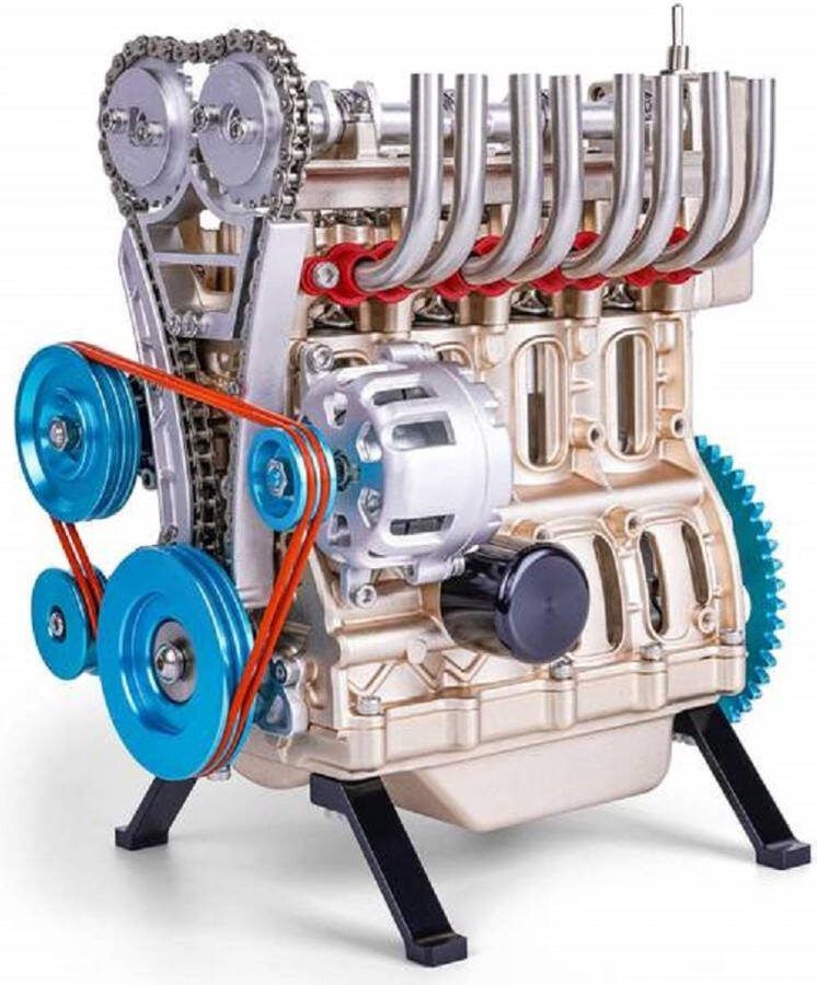 Revell 00447 Teching Werkend 4 Cilinder Motor Bouwpakket Metalen Modelbouwpakket
