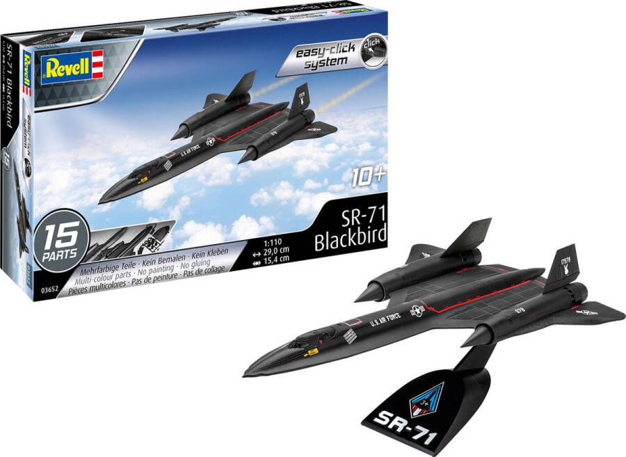 Revell 1:110 63652 Lockheed SR-71 Blackbird Easy Click Model Set Plastic Modelbouwpakket