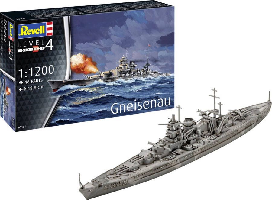 Revell 1:1200 05181 Battleship Gneisenau Plastic Modelbouwpakket