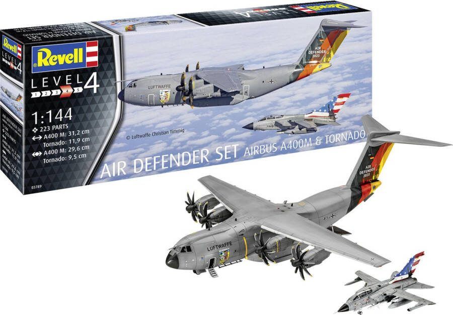Revell 1:144 03789 Air Defender Set Airbus A400M Atlas + Tornado IDS Plastic Modelbouwpakket