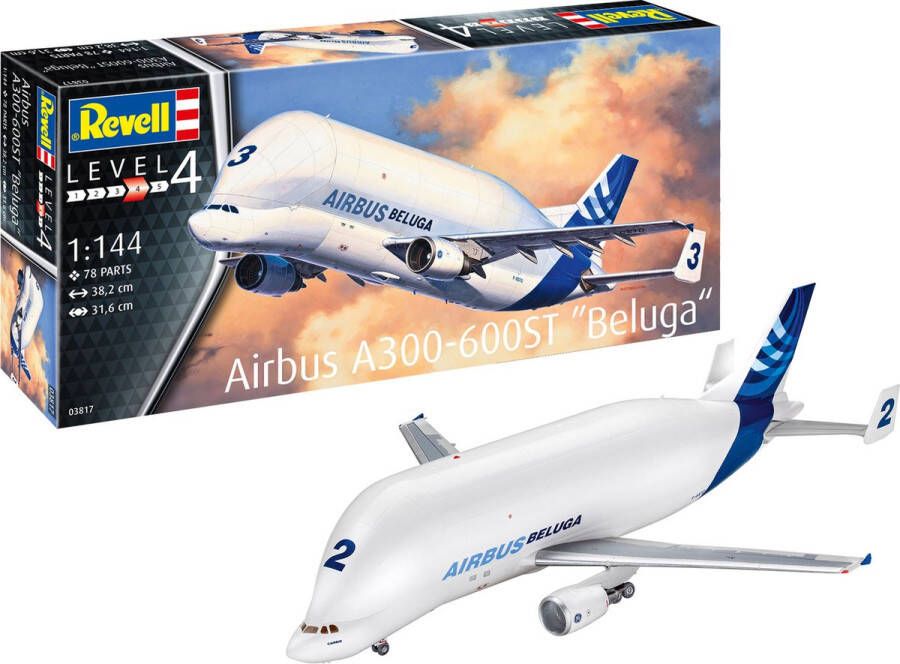 Revell 1:144 03817 Airbus A300-600ST Beluga Plane Plastic Modelbouwpakket