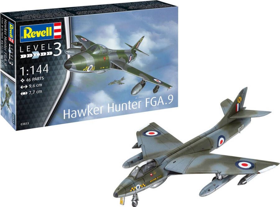 Revell 1:144 03833 Hawker Hunter FGA.9 Plane Plastic Modelbouwpakket