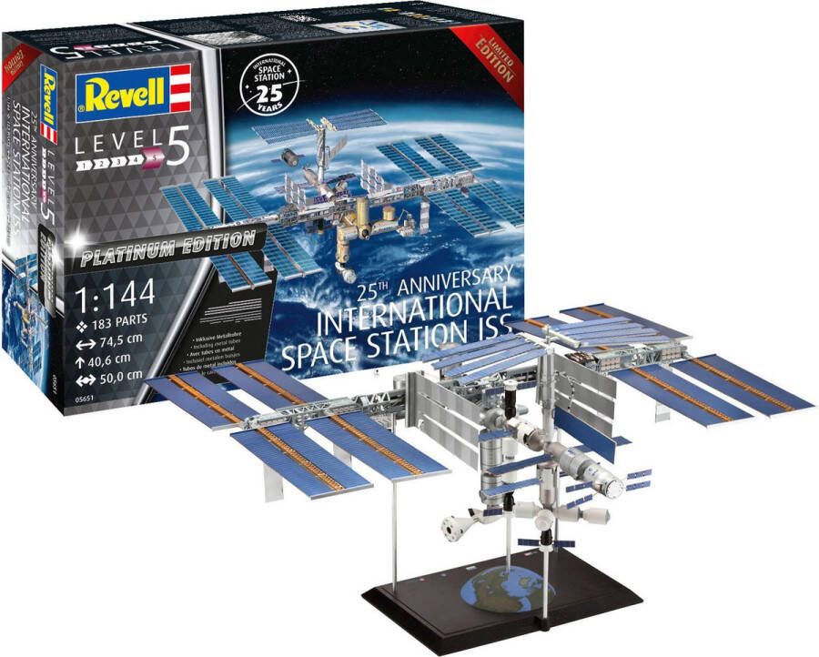 Revell 1:144 05651 25th Anniversary Space Station ISS Geschenkset Platinum Edition Plastic Modelbouwpakket