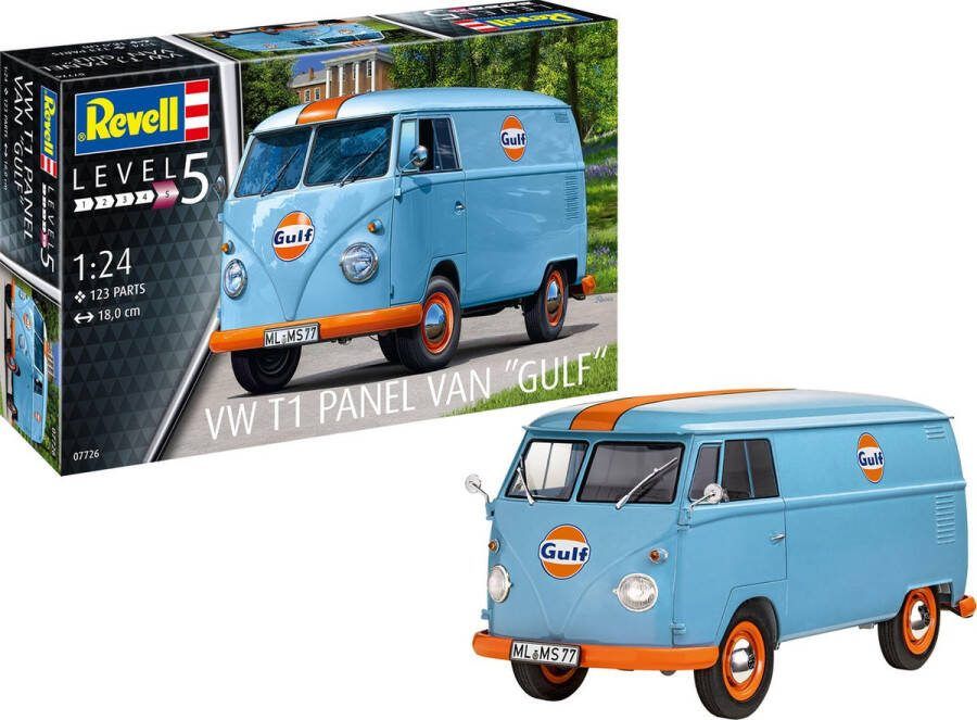 Revell 1:24 07726 Volkswagen T1 Panel Bus Gulf Plastic Modelbouwpakket