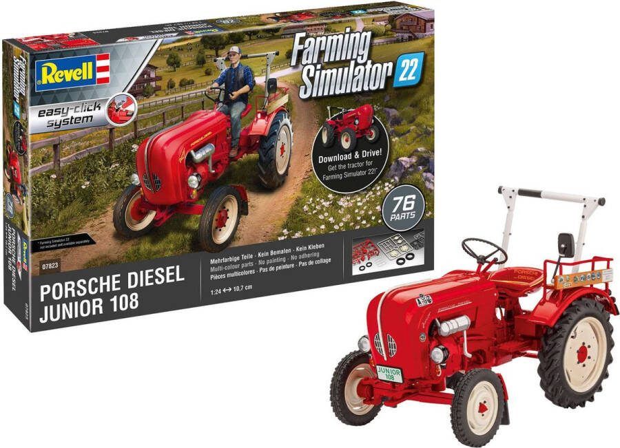 Revell 1:24 07823 Porsche Junior 108 Tractor Farming Simulator Edition Plastic Modelbouwpakket