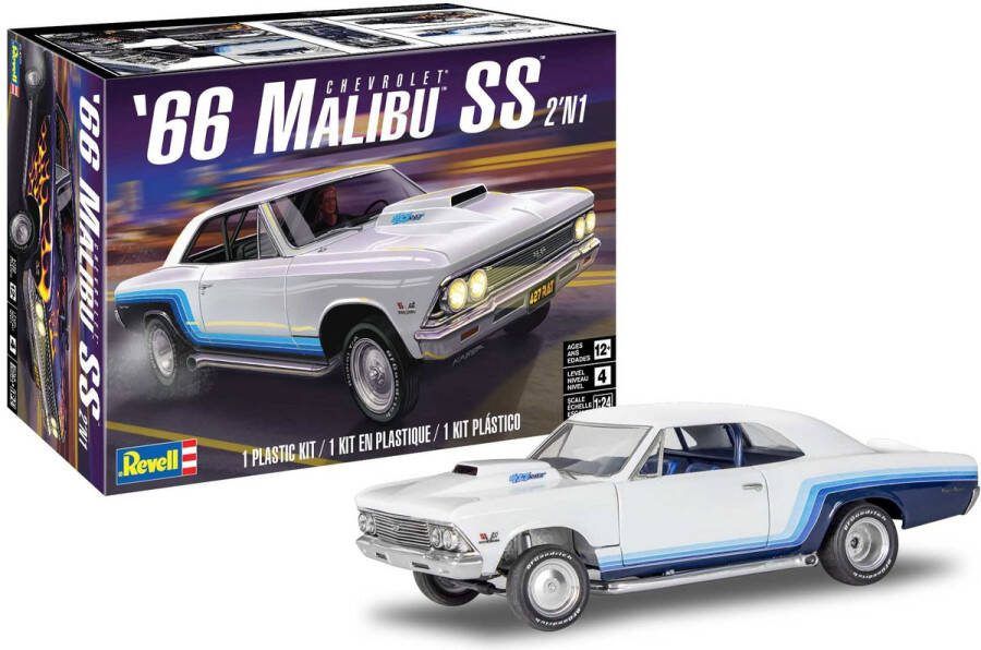 Revell 1:24 14520 1966 Malibu SS 2N1 Car Plastic Modelbouwpakket