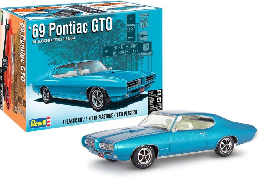 Revell 1:24 14530 69 Pontiac GTO Car The Judge 2N1 Kit Plastic Modelbouwpakket