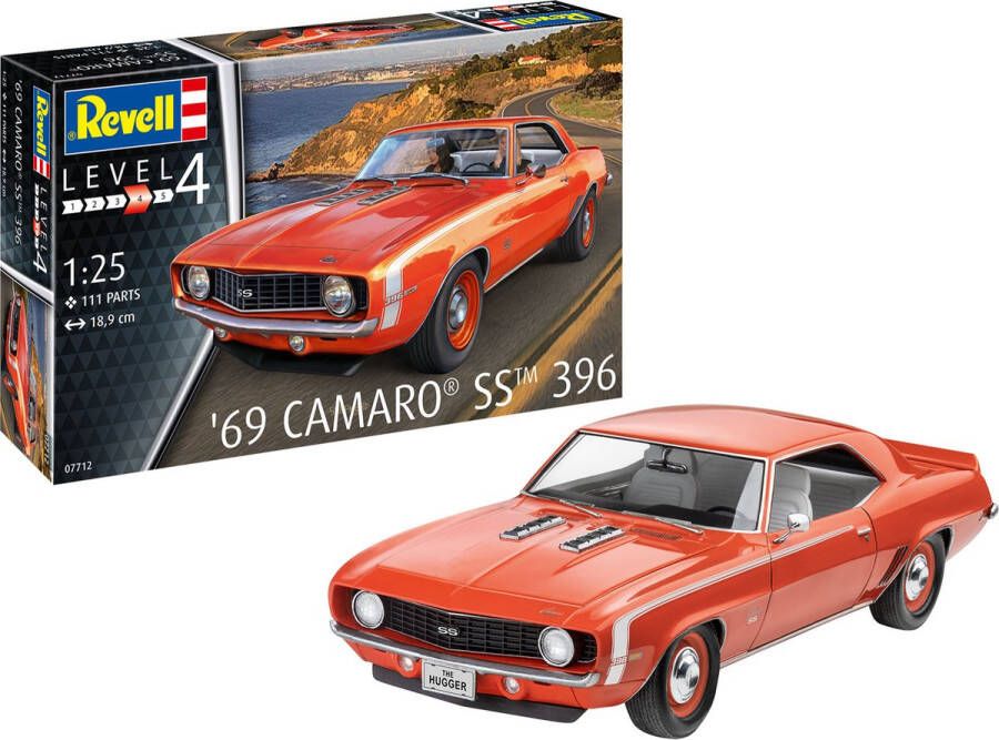 Revell 1:25 07712 1969 Camaro Car SS 396 Plastic Modelbouwpakket