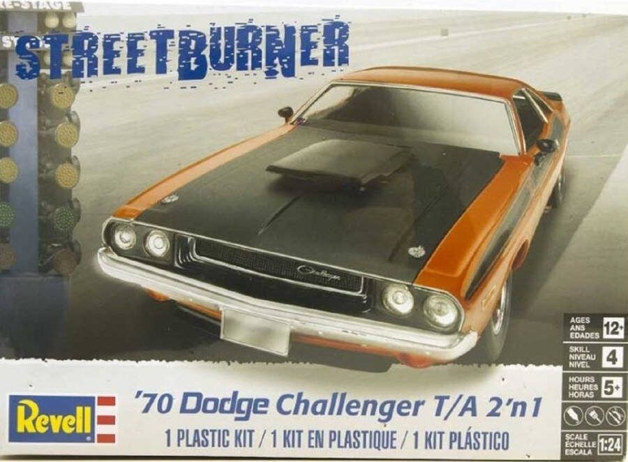 Revell 1:25 12596 1970 Dodge Challenger Car 2 n1 Plastic Modelbouwpakket