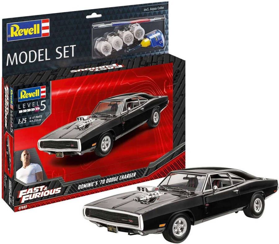 Revell 1:25 67693 Fast & Furious Dominics 1970 Dodge Charger Model Set Plastic Modelbouwpakket