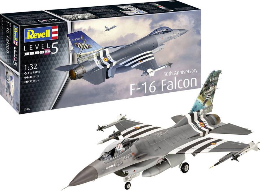 Revell 1:32 03802 50th Anniversary F-16 Falcon Plastic Modelbouwpakket