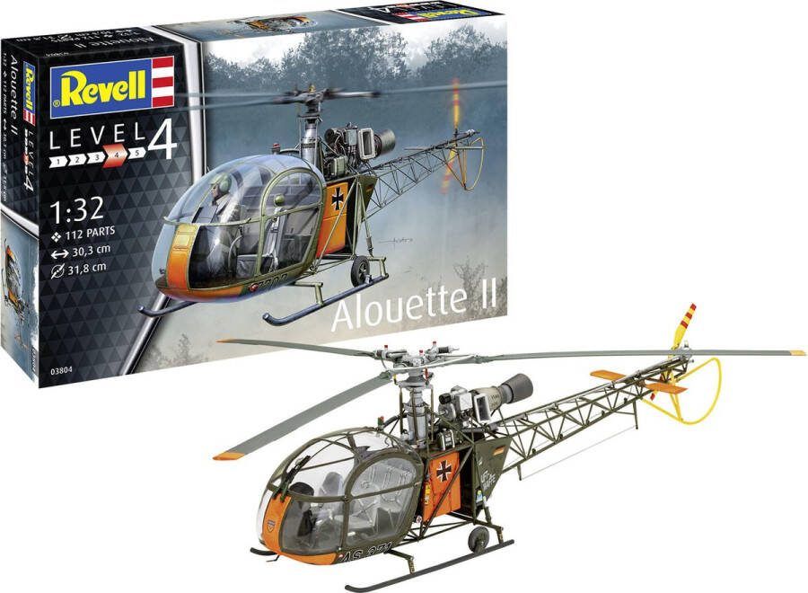 Revell 1:32 03804 Aerospatiale Alouette II Helikopter Plastic Modelbouwpakket