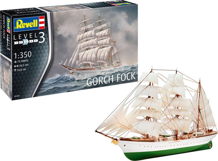 Revell 1:350 65432 Gorch Fock Ship Model Set Plastic Modelbouwpakket