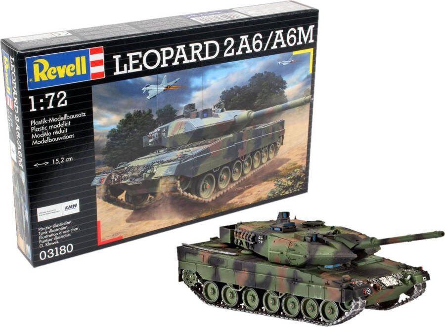 Revell 1:72 03180 Leopard 2 A6 A6M Tank Plastic Modelbouwpakket