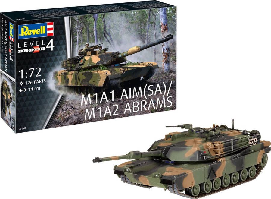 Revell 1:72 03346 M1A1 AIM(SA) M1A2 Abrams Tank Plastic Modelbouwpakket
