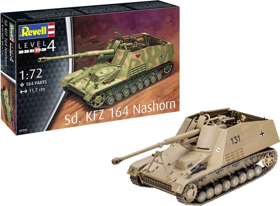 Revell 1:72 03358 Sd.Kfz. 164 Nashorn Panzerjäger Plastic Modelbouwpakket