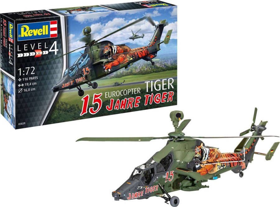 Revell 1:72 03839 Eurocopter Tiger 15 Years Tiger Heli Plastic Modelbouwpakket