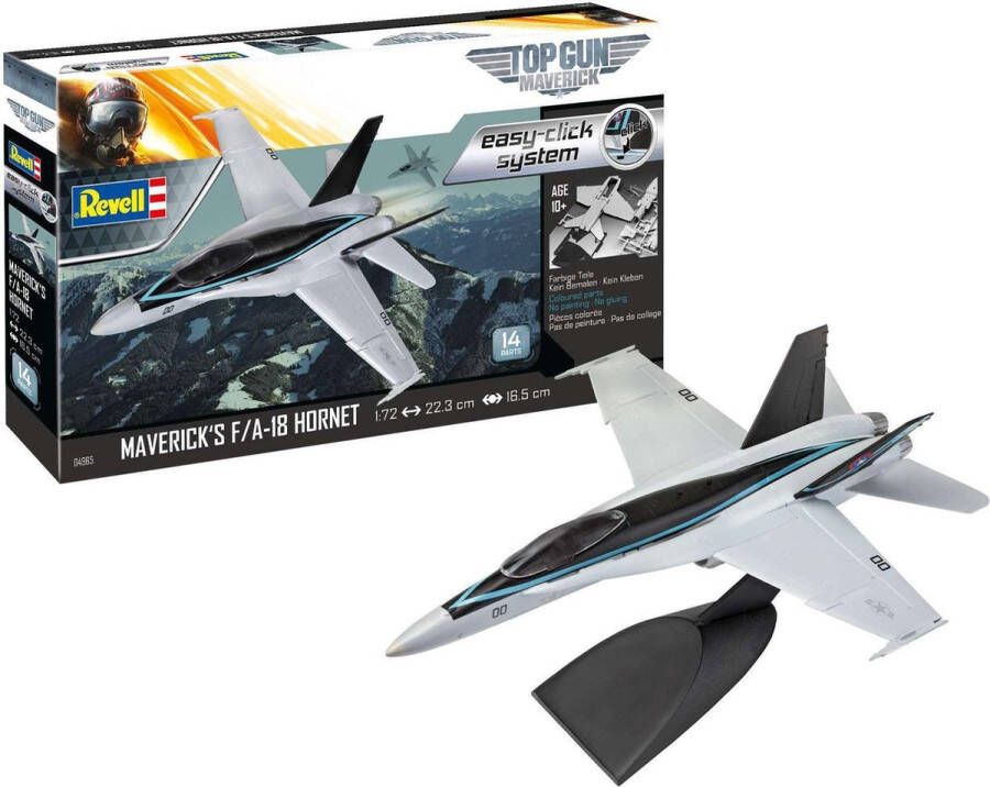 Revell 1:72 04965 Maverick's F A-18 Hornet Top Gun Easy Click System Plastic Modelbouwpakket