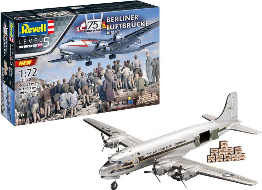 Revell 1:72 05652 75th Anniversary Berliner Luftbrucke C-54D Skymaster Geschenkset Plastic kit