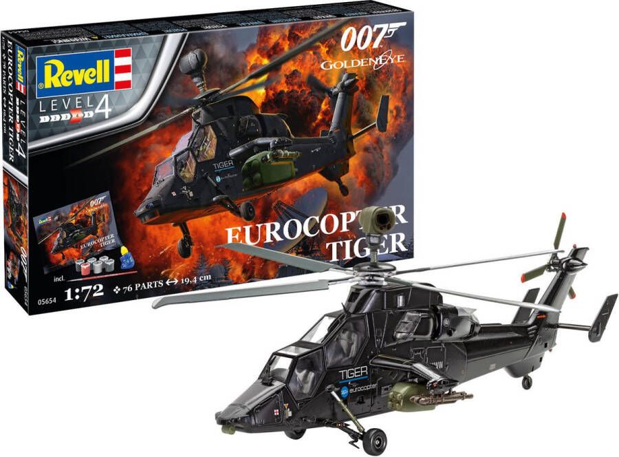 Revell 1:72 05654 James Bond 007 Eurocopter Tiger Geschenkset Plastic Modelbouwpakket