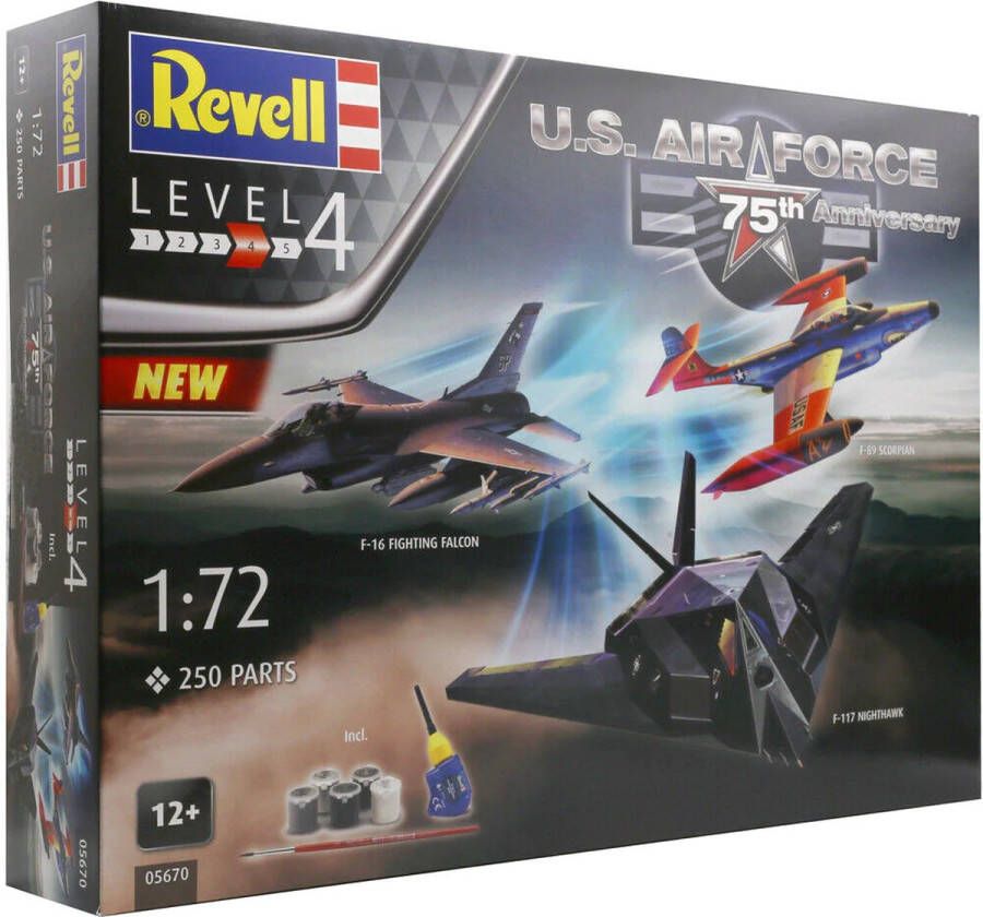 Revell 1:72 05670 US Air Force 75th Anniversary Gift Set Plastic Modelbouwpakket