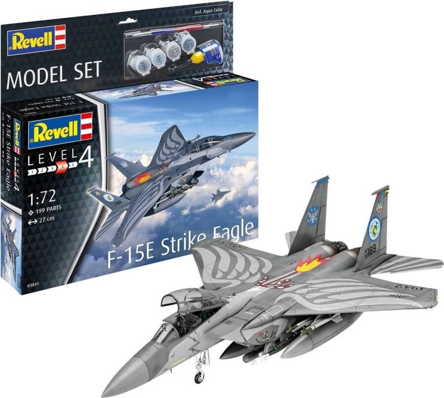 Revell 1:72 63841 F-15E Strike Eagle Jetfighter Plane Model Set Plastic Modelbouwpakket