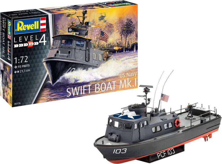 Revell 1:72 65176 US Navy SWIFT BOAT Mk.I Model Set Plastic Modelbouwpakket