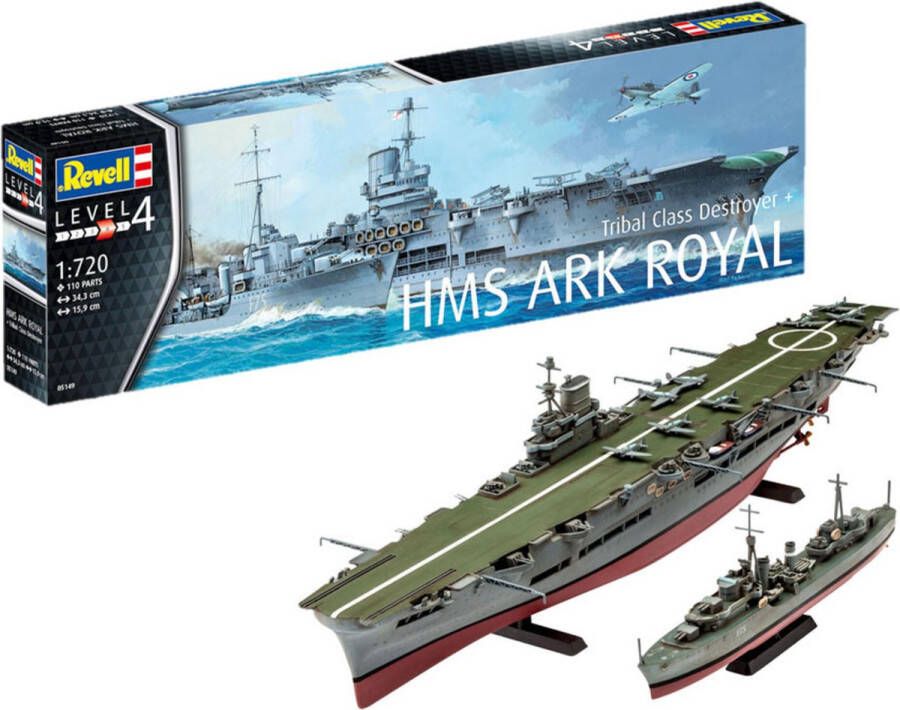 Revell 1:720 05149 HMS Ark Royal & Tribal Class Destroyer Plastic Modelbouwpakket