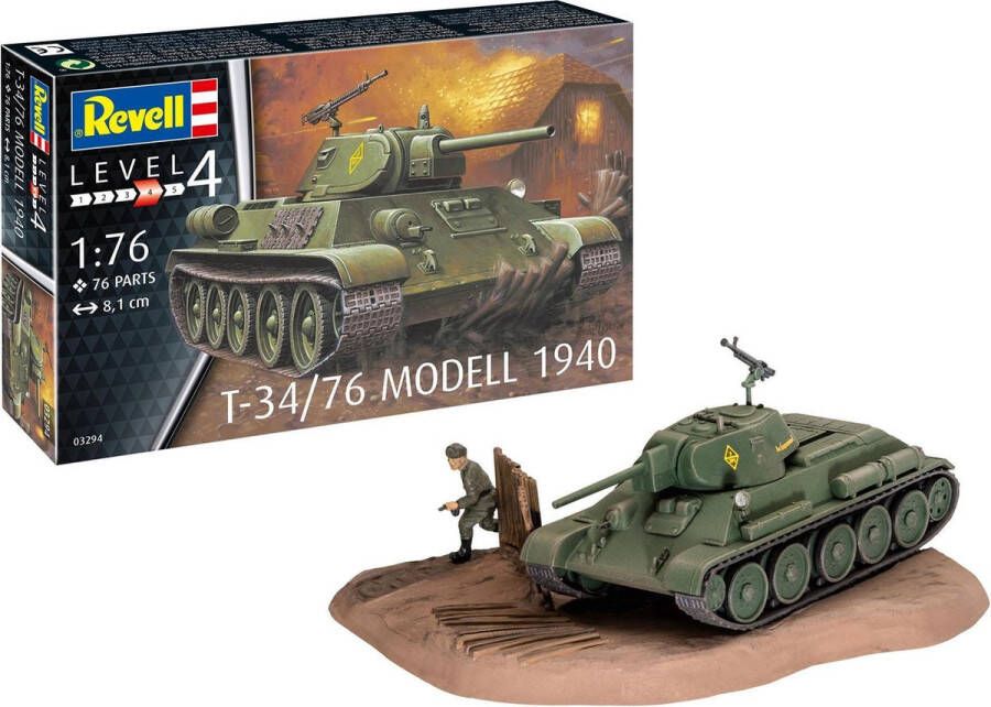 Revell 1:76 03294 T-34 76 Modell 1940 Plastic Modelbouwpakket