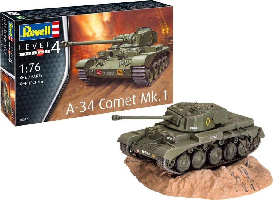Revell 1:76 03317 A-34 Comet Mk.1 Tank Plastic Modelbouwpakket
