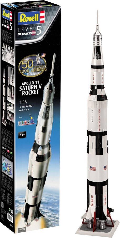 Revell 1:96 03704 Apollo 11 Saturn V Rocket Gift Set Plastic Modelbouwpakket