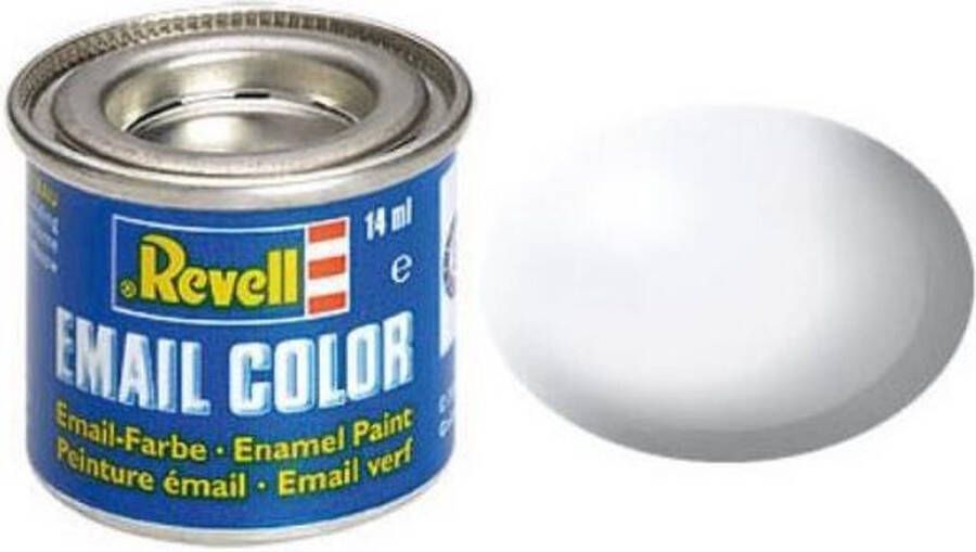 Revell #301 White Satin RAL9010 Enamel 14ml Verf potje