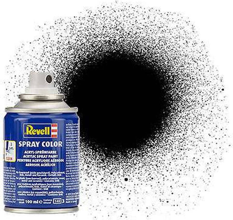 Revell #302 Black Satin Acryl Spray 100ml Verf spuitbus