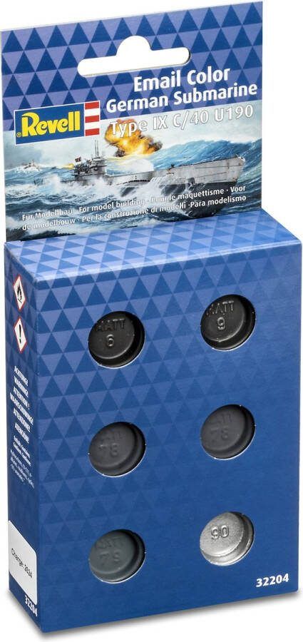 Revell 32204 Verfkleuren voor Duitse Submarine Type IX C 40 6x14ml Enamel Set Verf set
