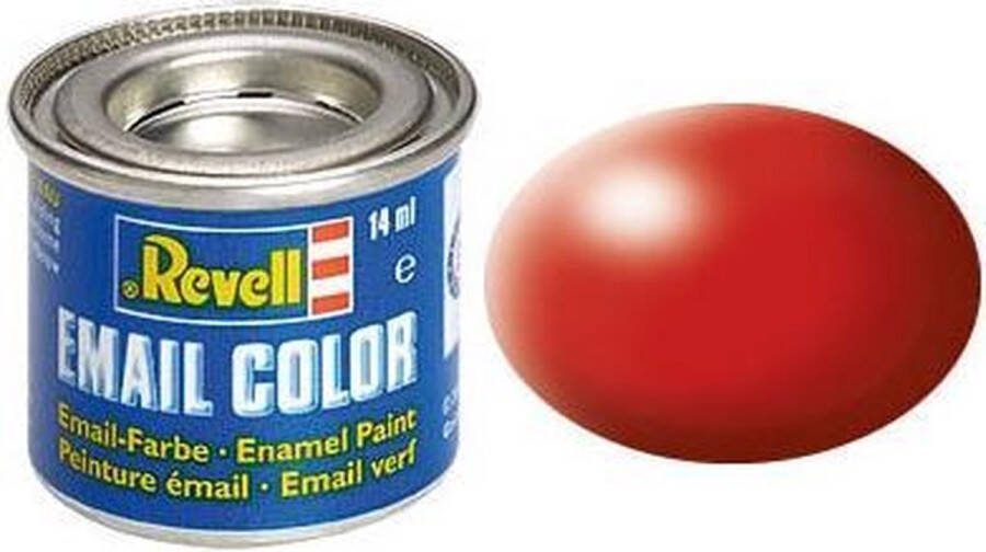 Revell #330 Fiery Red Satin RAL3000 Enamel 14ml Verf potje