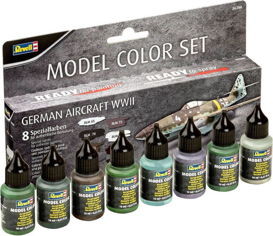 Revell 36200 Model Color Duitse Vliegtuigen WWII Acryl Set 8x17ml Verf set