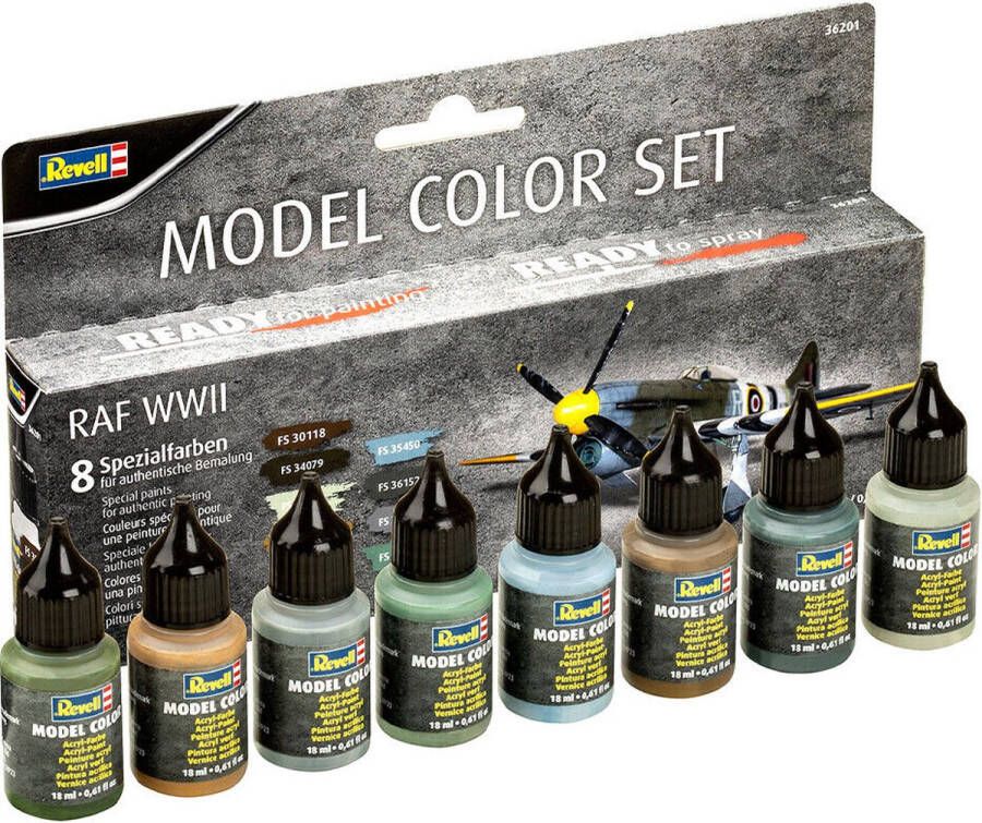 Revell 36201 Model Color RAF Vliegtuigen WWII Acryl Set 8x17ml Verf set