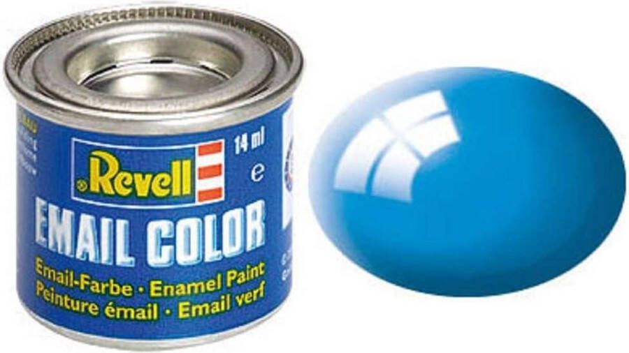 Revell #50 Light Blue Gloss RAL5012 Enamel 14ml Verf potje