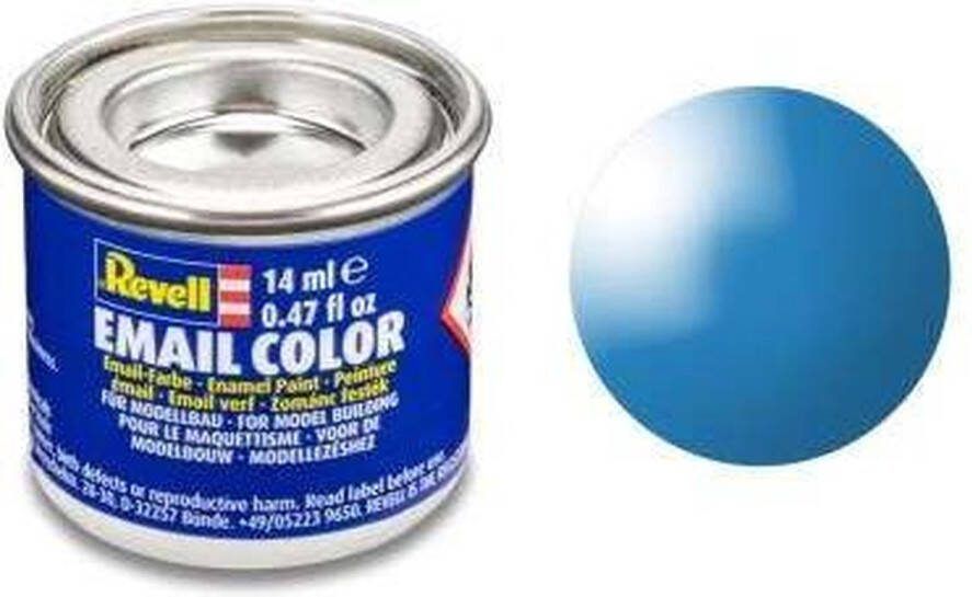 Revell #50 Light Blue Gloss RAL5012 Enamel 14ml Verf potje
