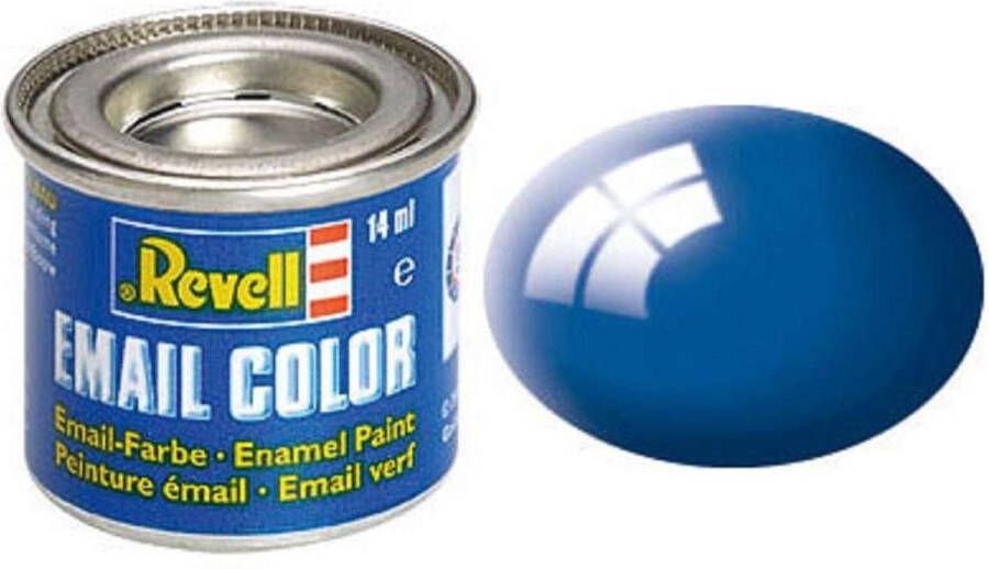 Revell #52 Blue Gloss RAL5005 Enamel 14ml Verf potje