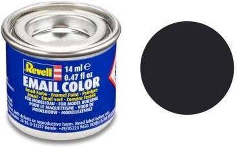 Revell #6 Tar Black (teerzwart) Matt RAL9021 Enamel 14ml Verf potje